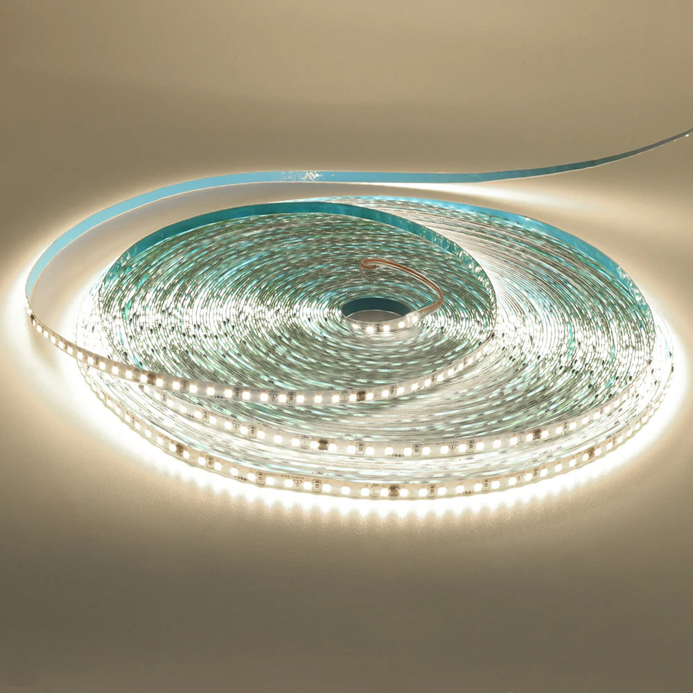 10m 20m 50m 220V 2835 LED Strip Light No Need Driver High Bright 120LEDs/M Flexible Tape Lights IP44 Waterproof Home Lighting