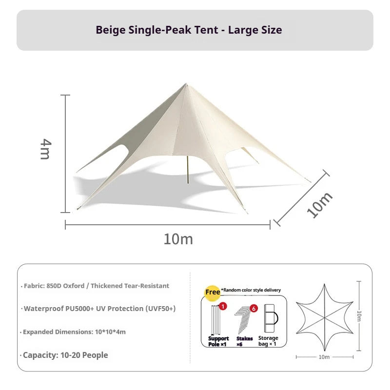Large Outdoor Canopy Tent Waterproof Sun Shade Shelter Heavy Duty Camping Glamping Tent Backyard Wedding Party Event Tent