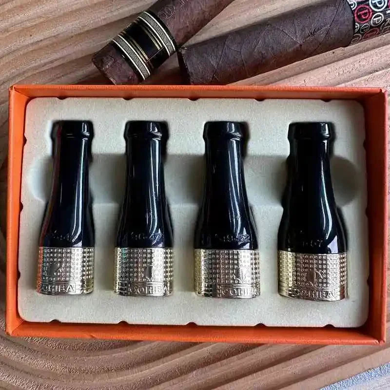 4pcs/set Luxury Cigar Holder Pipe Set Cigar Pipe Holder Tube Cigar Mouthpiece Pipe with Gift Box 118  Smoking Accessories