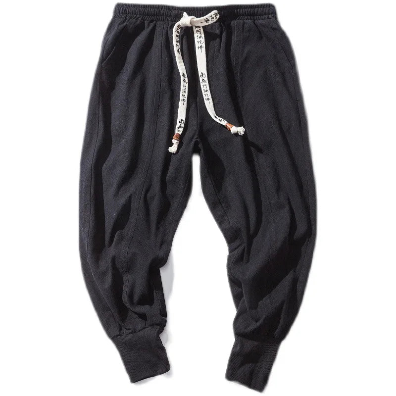 FGKKS Men Casual Pants Fashion Plus Size Harem Pant Loose Style Cotton Pants Male Solid Trousers
