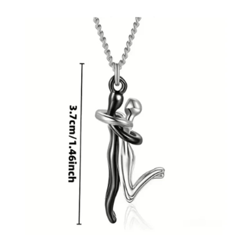New Creative Couple Embrace Necklace Women's Fashion Collarbone Chain Passionate Couple Necklace Decoration Gift