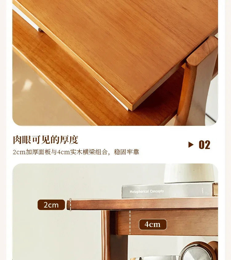 Walnut Solid Wood Middle Ancient Style Sofa Corner Shelf Narrow Cabinet Floor Bookshelf for Small Living Room Storage