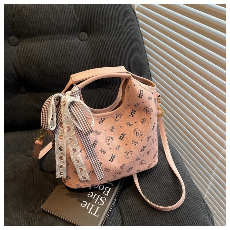 Popular bags for women, new fashionable French printed armpit tote bag, minimalist handbag, diagonal cross bag