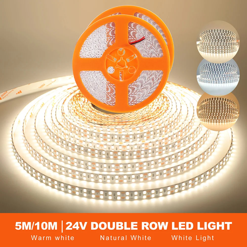 LED Strip Light RA98 5mm 8mm PCB 5m 10m 24V 2835 120 240 LEDs Flexible Adhesive Tape 2700K 3000K 3500K 4000K 5000K 6000K Decor