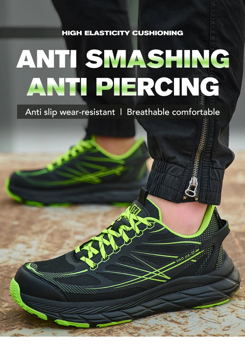 Lightweight Steel Toe Shoes Work Sneakers Safety Shoes Men Anti-Smash Anti Puncture Indestructible Shoes Security Breathable