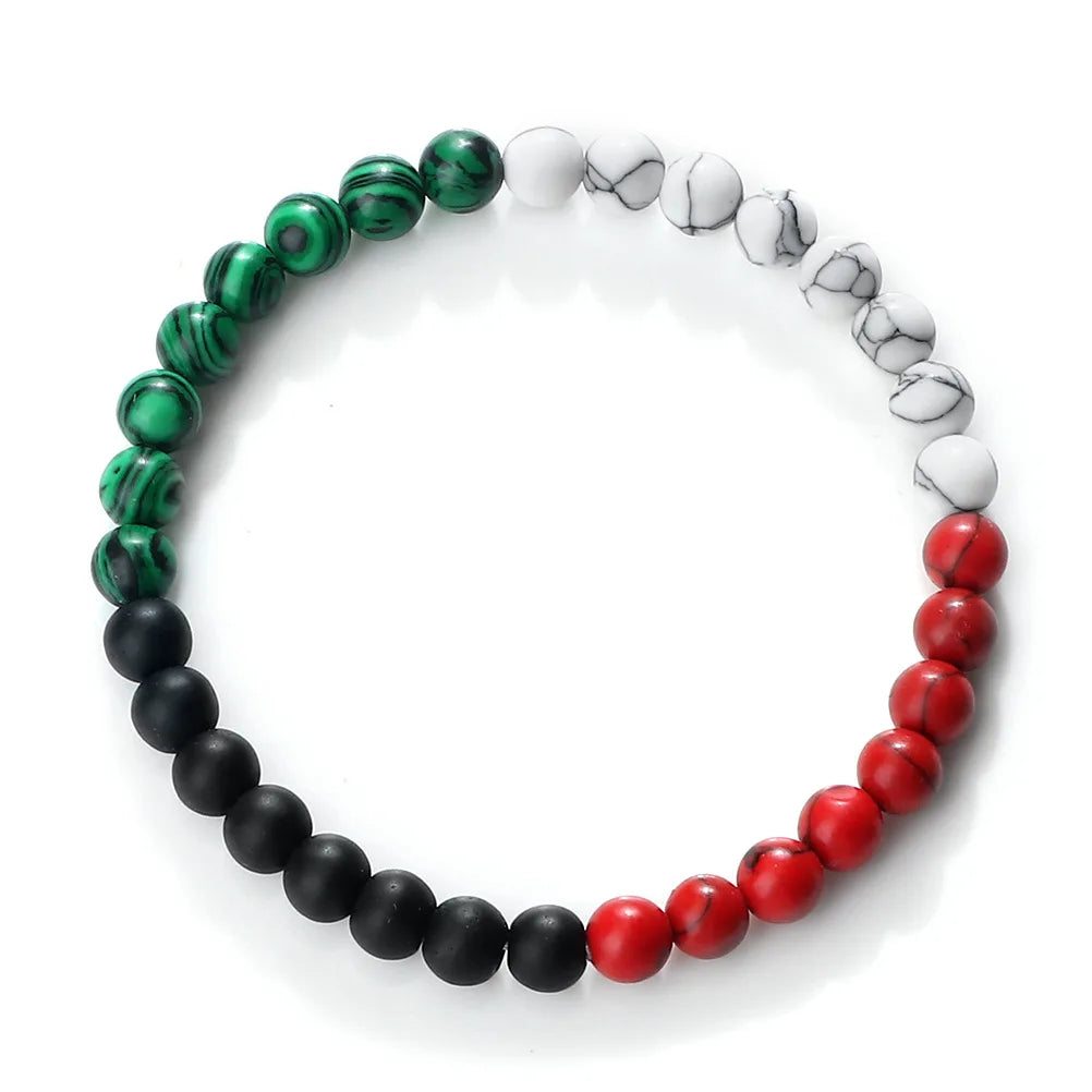 Palestine Flag Beaded Bracelet For Women Men Red Black White Green Color String Rope Braided Bangle Fashion Party Jewelry Gift
