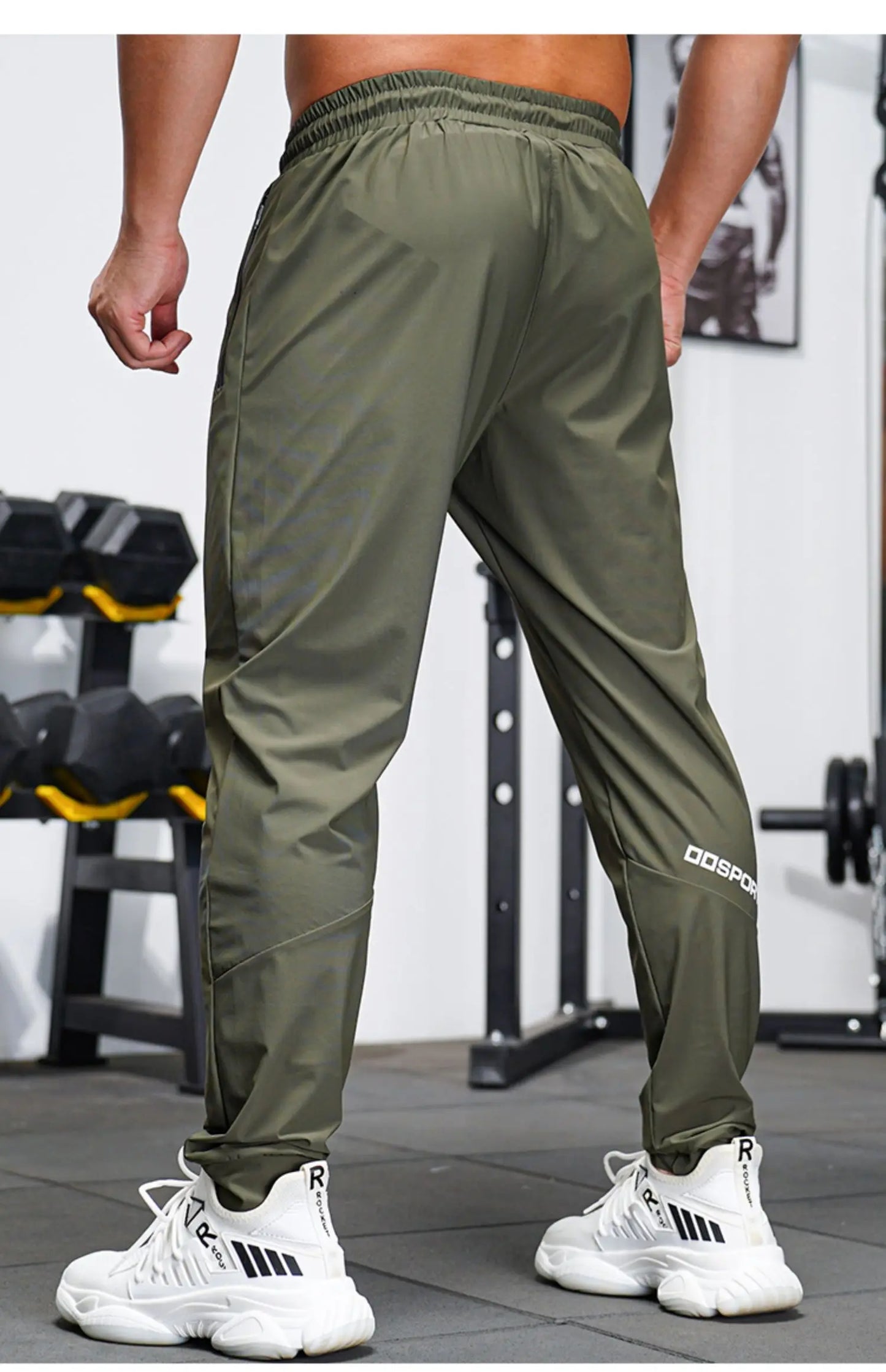 Men's Sports Pants Spring summer Running Pants Workout Active Trousers Slim Ice silk Quick dry Skinny Jogging Pants Joggers
