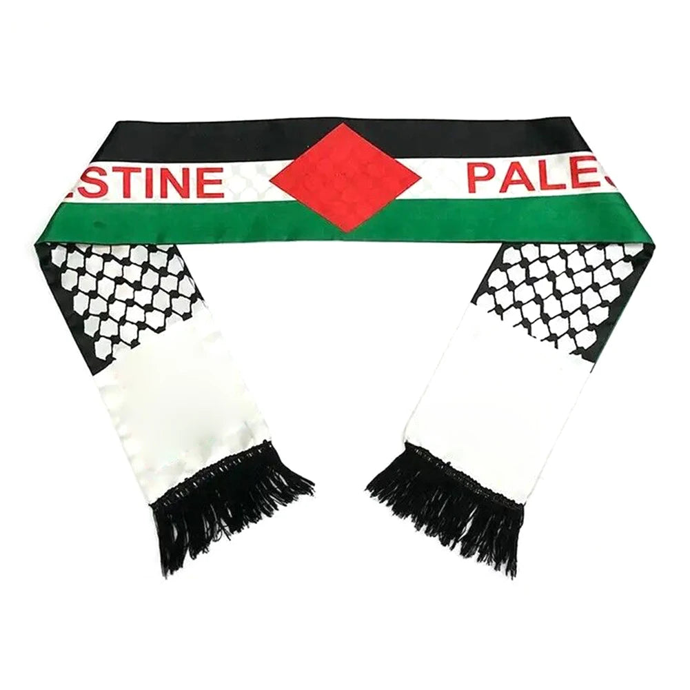 30-1PC Palestine Shawl Flag Scarf Palestine Scarf Printing Satin Palestinian Flag Scarf Palestinian National Day Scarves