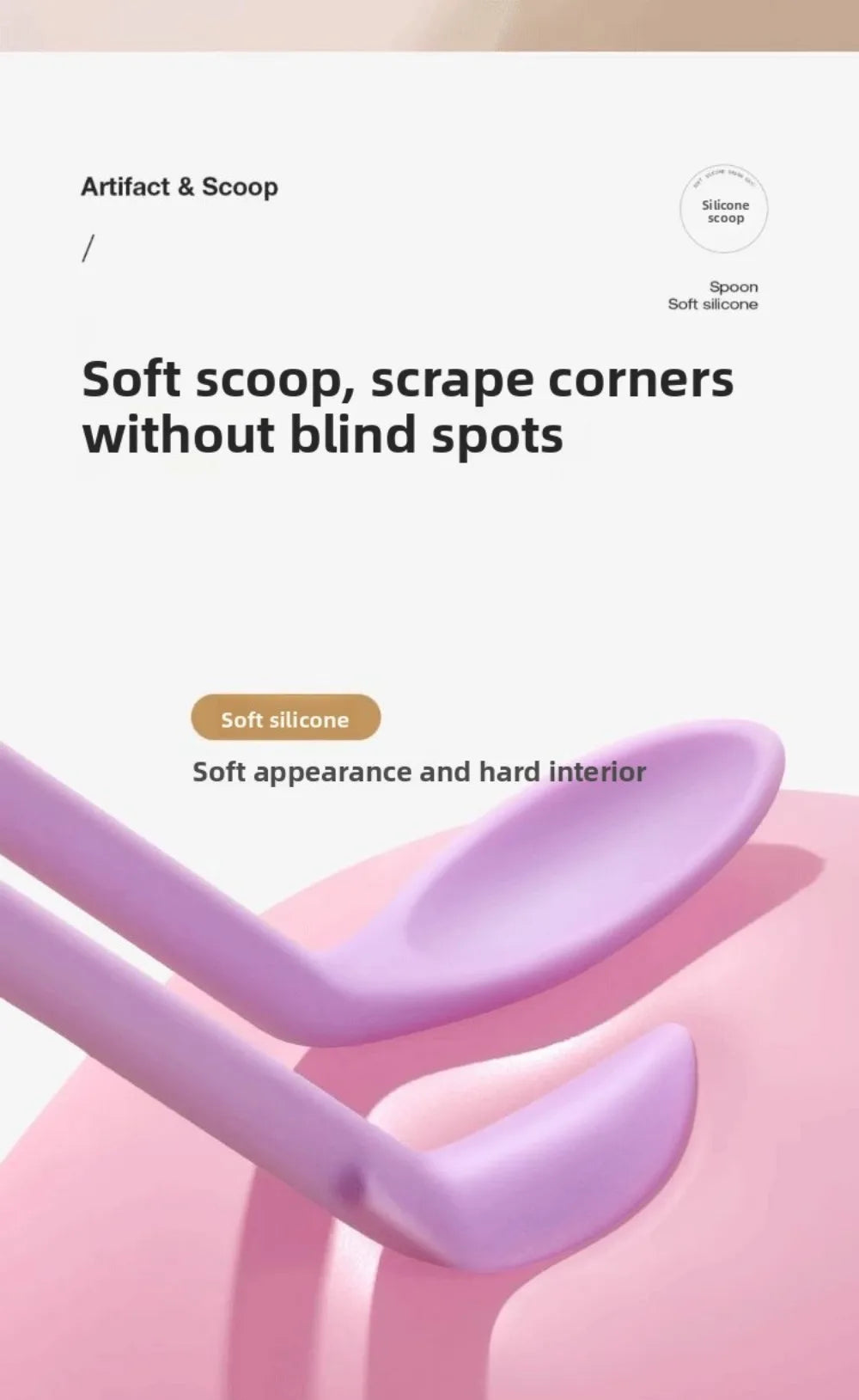 3pcs Portable Mini Silicone Scraper Soft Lengthened Face Mask Brush Double-head Cosmetic Digging Spoon Makeup Brushes Set