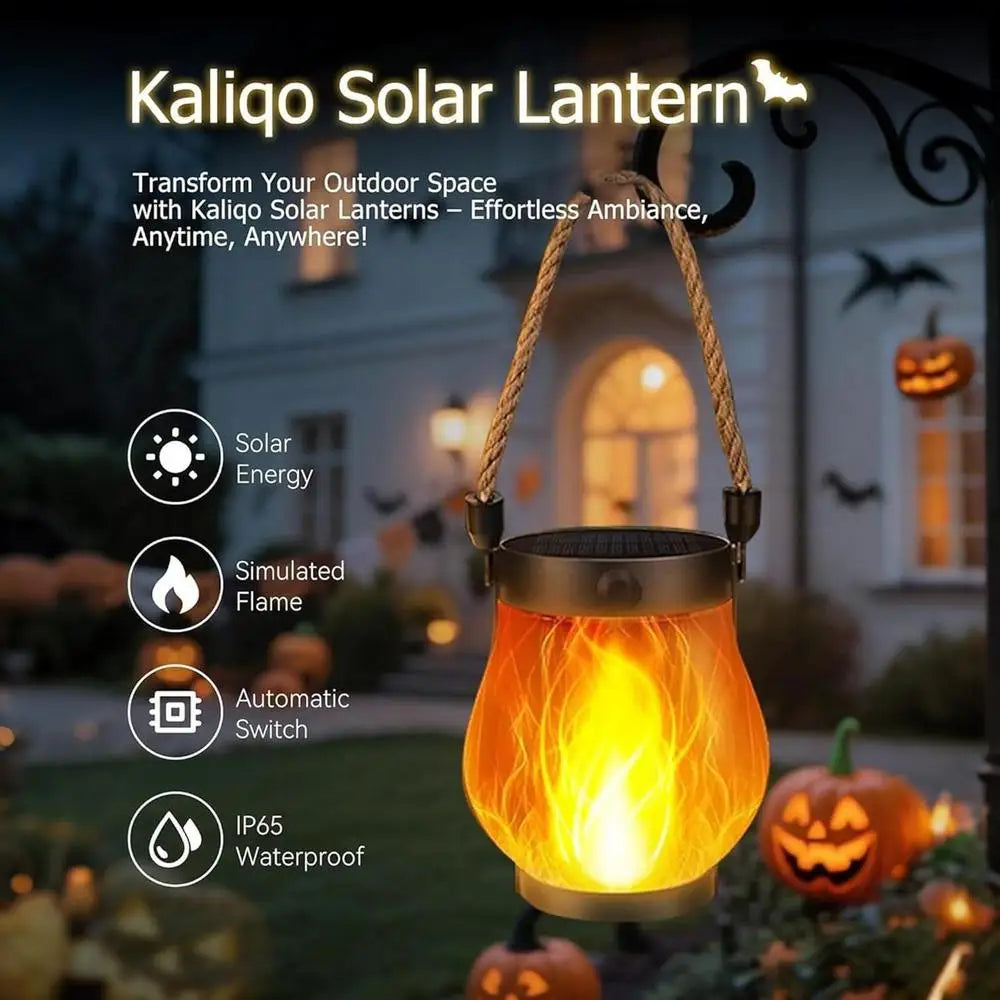 Garden Solar Lanterns Solar Lanterns Outdoor Waterproof Lighting Flickering Flame Design USB Charging Ornament for Tree Branches