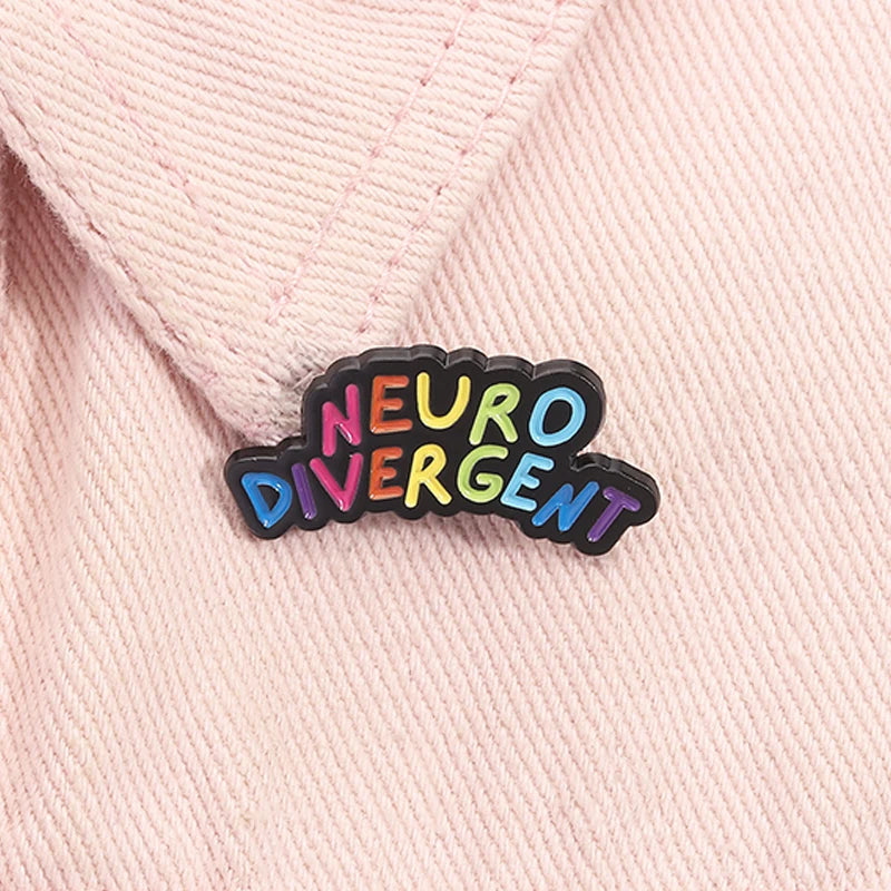 Autism Awareness ADHD Mental Health Enamel Pin Rainbow Neurodivergent Brooch Lapel Backpack Badge Jewelry Gift for Friends