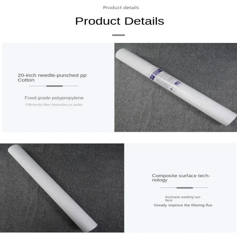5pcs 20" Water Purifier 20 Inch 5 Micron Sediment Water Filter Cartridge Pp Cotton Filter Water Filter System