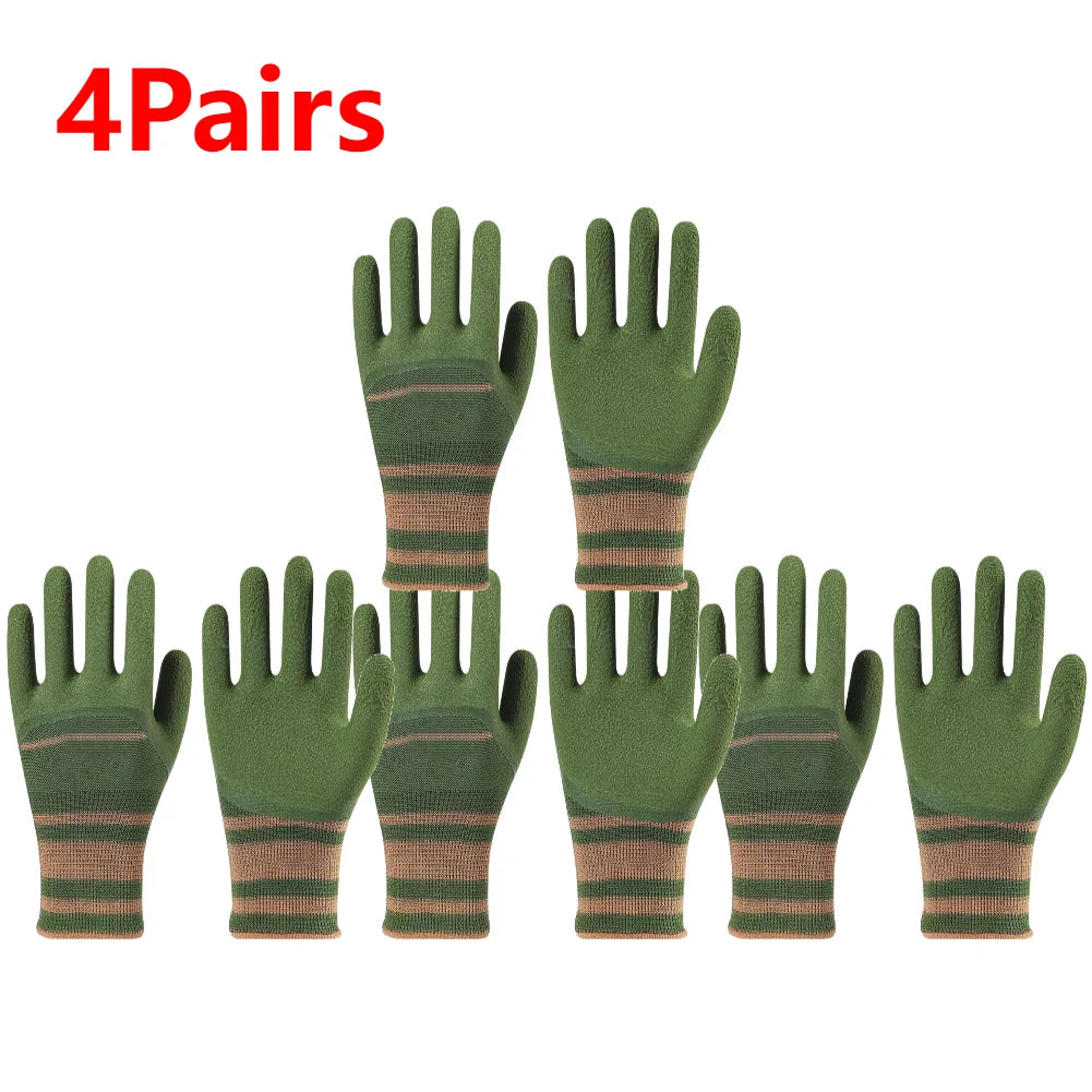 4 Pair Gardening Gloves Soft Breathable Wear Resistant Non Slip Stab Proof Working Gloves Unisex Planting Protective Tool Gloves