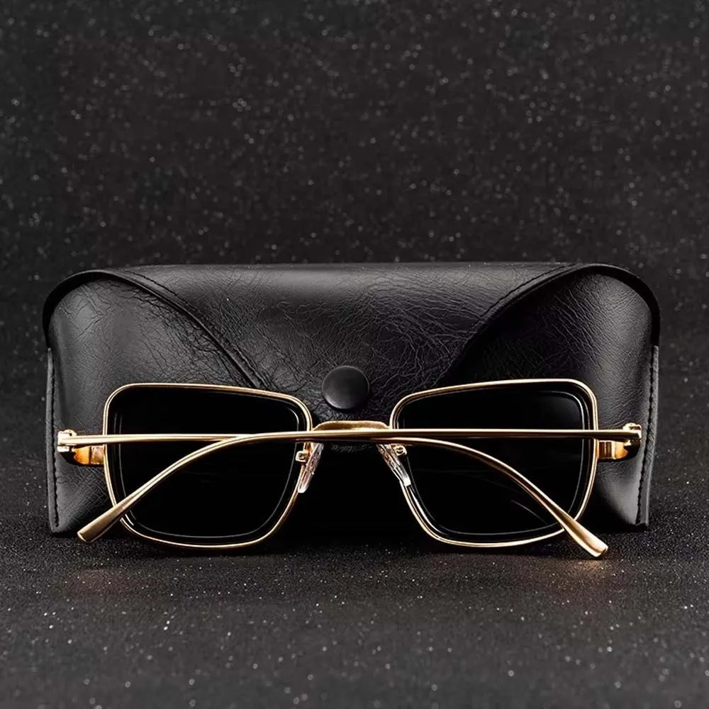Lightweight Retro Square Sunnies Gradient Sunshade Eyewear Unisex Polarizing Lens Sunglasses Alloy Indian Style Anti-UV Glasses