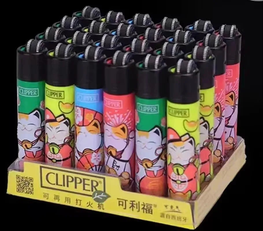 Clipper Lighter Grinding Wheel Mini Lighter Butane Flashlight Lighter (24pcs) Men's Small Tools Cool Gift Cigarette Accessories