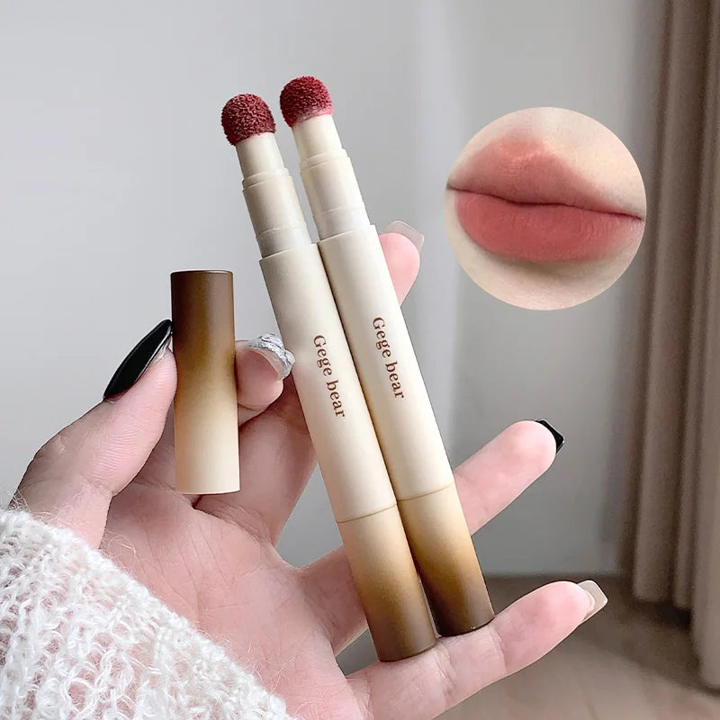 Gege Bear Velvet Matte Lip Powder Cream — Soft Velvet Finish, Natural-Looking and Skin-Tone Enhancing, Long-Lasting,