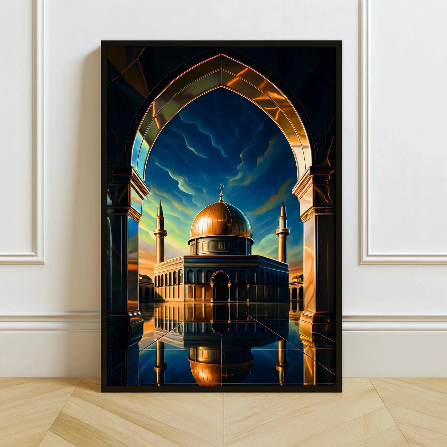 Islamic Mosque Kaaba Canvas Poster Watercolor Muslim Scripture Canvas Paint Print Modern Picture Living Room Home Decor Cuadros
