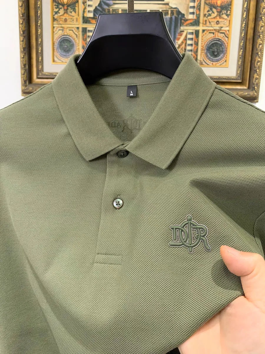 100% pure cotton men's short sleeved polo shirt summer fashion casual top comfortable and breathable high-quality lapel T-shirt