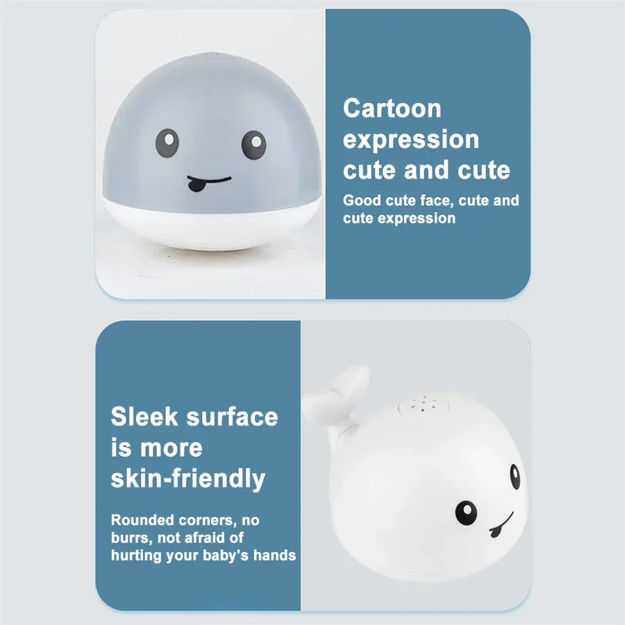 Waterproof Baby Bath Toys Whale Automatic Bathroom Toy Sprinkler Glowing LED Light toy,kids Infant Swim Pool Bathroom Toys Gifts