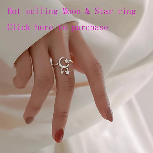 925 Sterling Silver Star Crytal Ring for Women Girl Personality Simple Adjustable Exquisite Jewelry Dropshippipng Gift