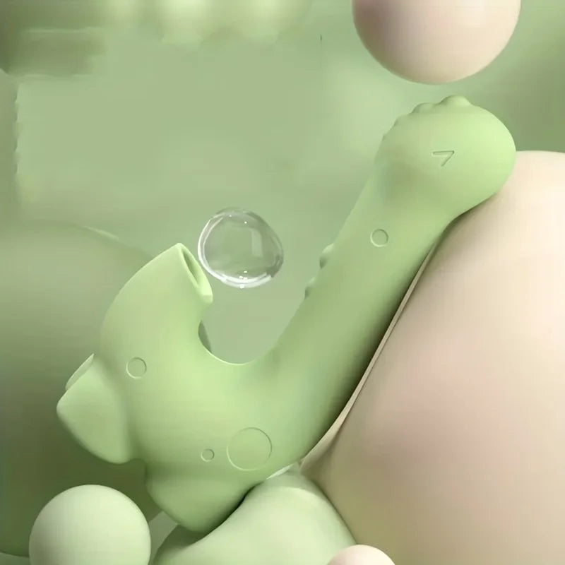 Cute little dinosaur-shaped sex toy5Frequent Sucking10Frequency vibration and heating function female masturbator massager