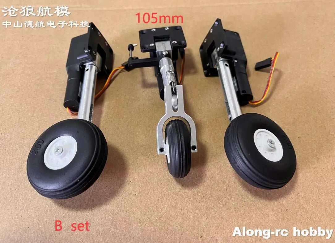 RC Plane Models Parts Height 111mm Retractable Landing Gear with PU Wheels for 2-3.5kg Hobby Airplane Aircraft DIY Jet Fighter
