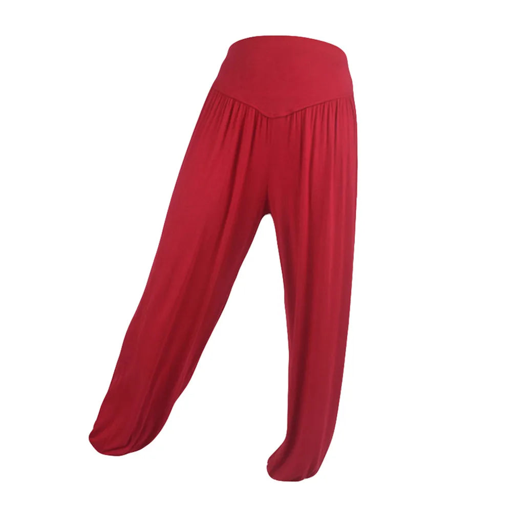 Women Elastic Loose Dance Yoga Pants Gym Workout Trousers Commute Sweat Pants High Waisted Female Clothing Calça Feminina