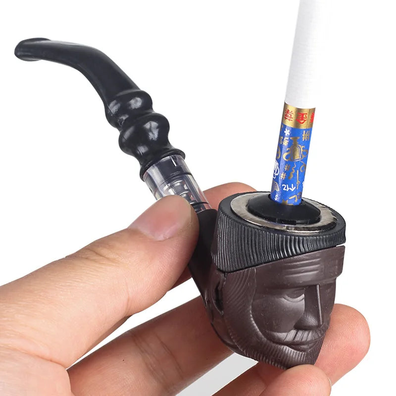 Unique Gift for Smokers - 2025 Wooden Pipe with Detailed Old Man Head