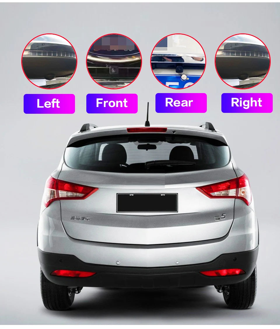 AHD 1080p 3D 360 degrees Surround Bird View Car Camera Panoramic Left Right Front Rear 4-way Camera For Car Android Player