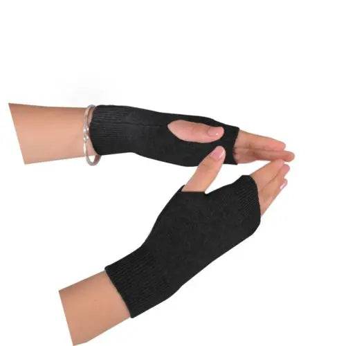 Mittens 2022 Winter Knitted Arm Fingerless Warm Gloves Solid Color Fingerless Soft Gloves for Women Girl Keep Hands Warm