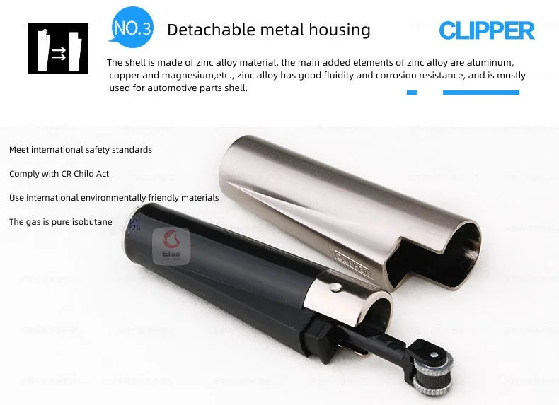 Metal Clipper Lighter Detachable Metal Lighter Environmentally Friendly Inflatable Lighter Grinding Wheel Ignition Tool Men Gift