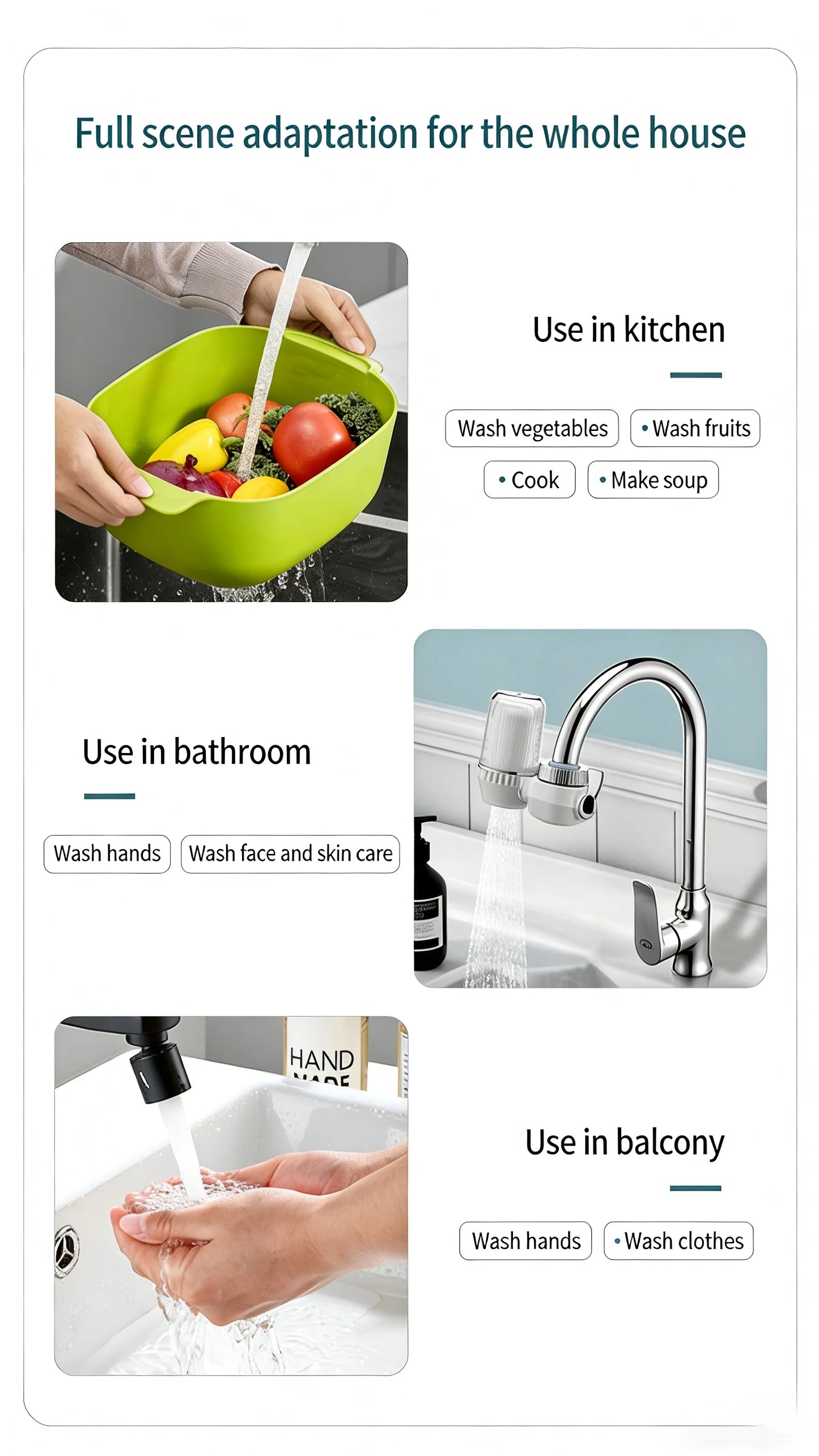 Faucet Tap Water Filter Purifier Removable Washable Filter Small Physical Filtering For Home Kictchen