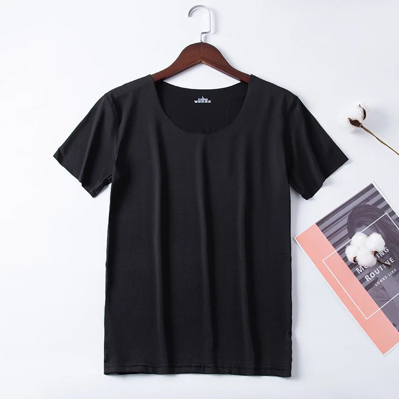 Summer Women T-shirts Ice Silk T-shirt Vest Short Sleeve Tank Fashion Woman Blouses 2023 Slim y2k Tops Undershirt Woman Clothes