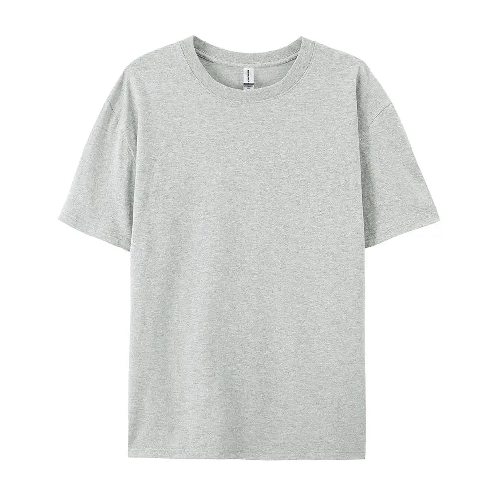 Loose Cotton Solid Tshirts Men Woman Short Sleeve Fashion Brand Trend Couple Clothing Tees Customized Candy Color Summer Tops