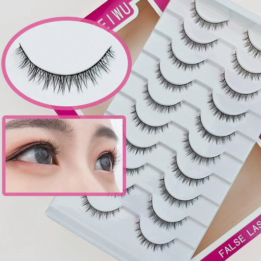 Xuanfeiwu Natural Short Style No-Makeup Look Sparse Full-Strip Ultra-Natural Realistic One-Piece Natural-Looking False Eyelashes DIY Self-Application Beginner Light Makeup Eyelashes