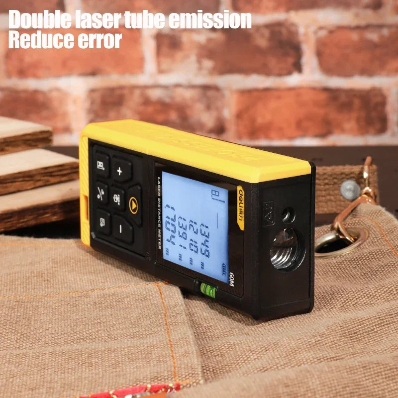 DELI 60M Smart Laser Distance Meter Measure Infrared Rangefinder Handheld Portable Laser Range Finder Tools