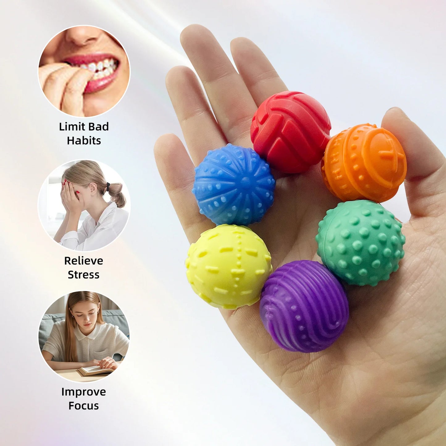 Silicone Magnetic Sensory Balls Fidget Toy Worry Balls Autism Calming Fidgeting Toy Kid Adults Anxiety Relief Stress Sensory Toy