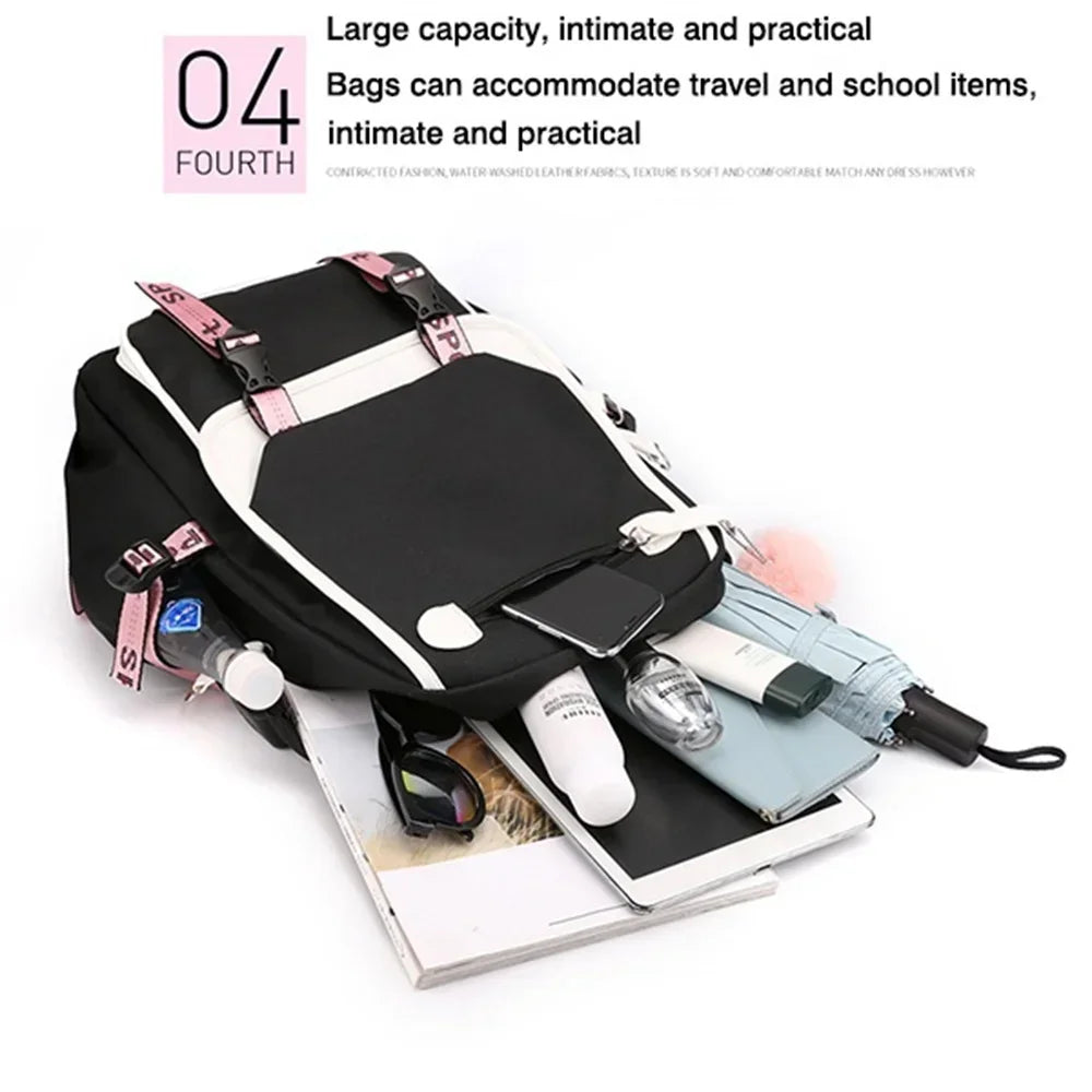 Cat Anime Cartoon School Bag New Fashion Backpack Back To School Cute Kawaii Backpack School Bags for College Student Mochila