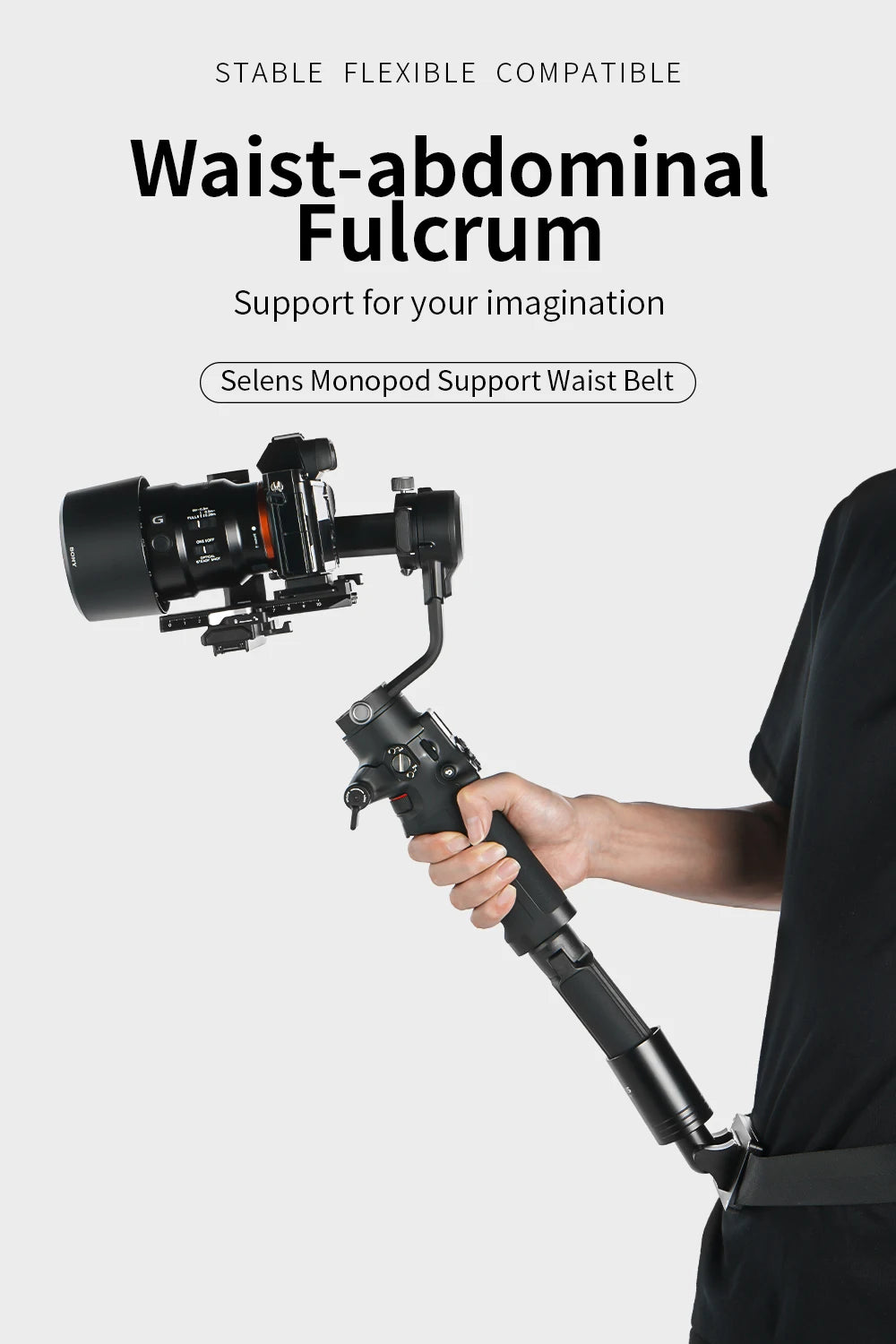 Selens Camera Gimbal Belt, Gimbal Stabilizer Weight Support Hip Belt Waist Mount for Long Standing Filming Compatible