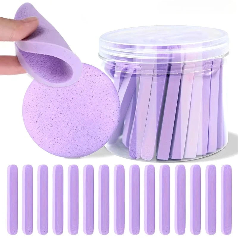 Compress Face Wash Puff with Storage Box Facial Cleansing Sponge for Makeup Remover Round Face Wash Sponge Skincare Beauty Tool