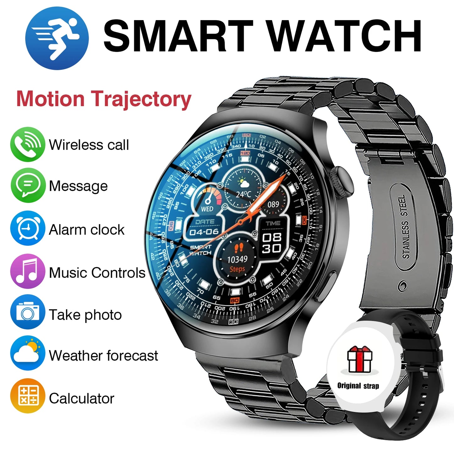 Smart Watch, 1.5 " Smartwatches for Men (Answer/Make Calls), Sports Modes with Fitness Tracker Watch, Life Waterproof Activity