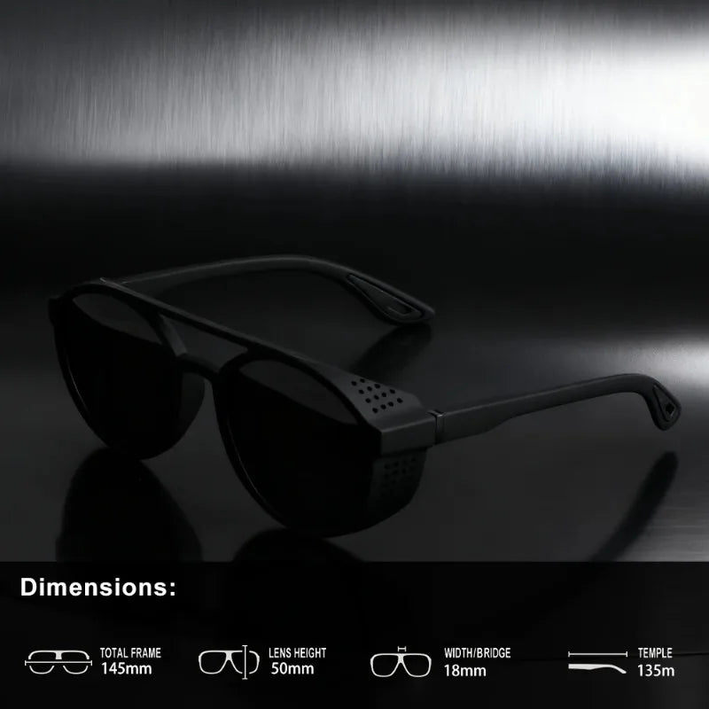 Round Polarized Sunglasses Steampunk Sun Glasses Sports Running Glasses for Fishing Driving for Men Women