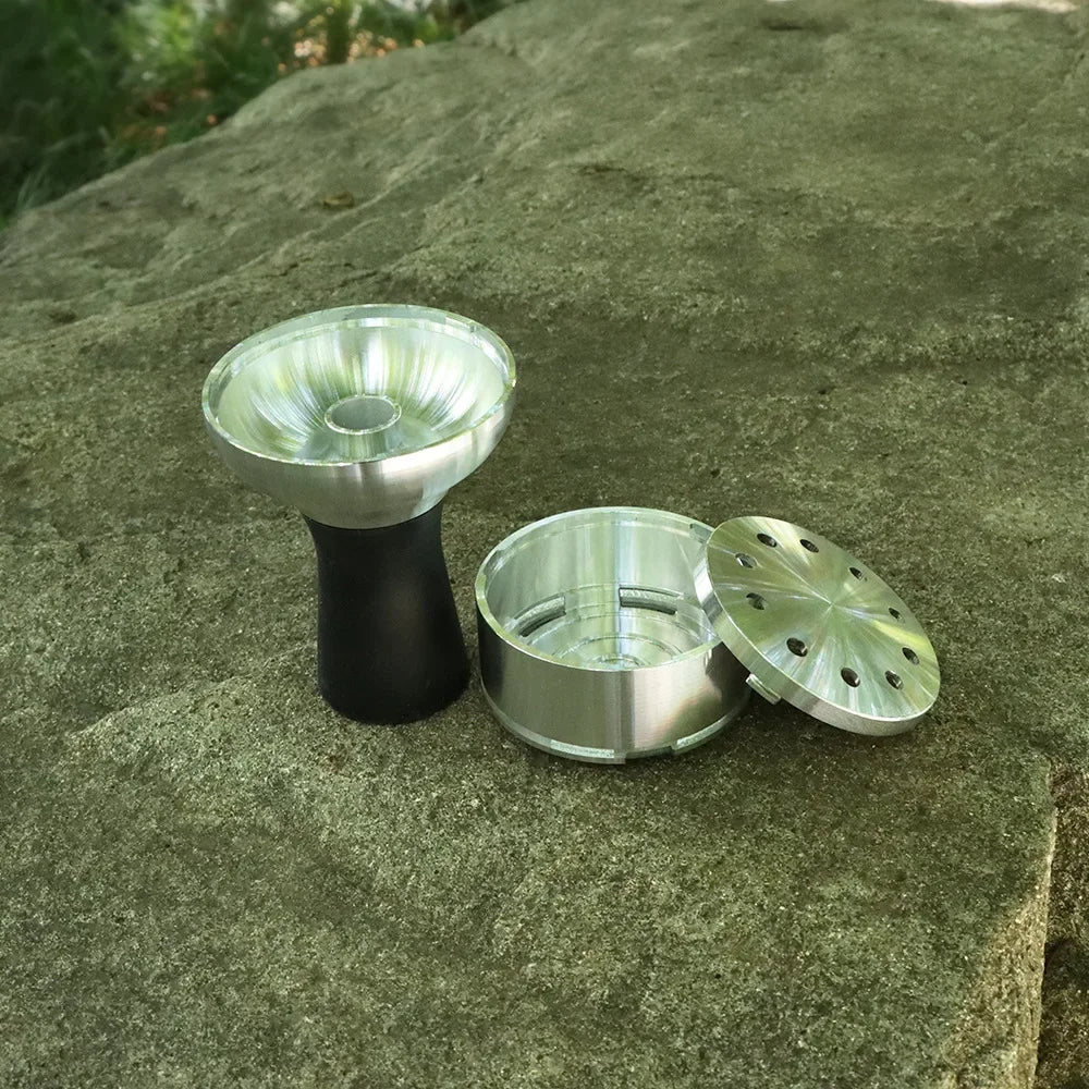 CRUSHER Arab Shisha Hookah Metal Bowl Set Charcoal Holder with Cover Heat Heat Management System Chicha for Smoking Accessories