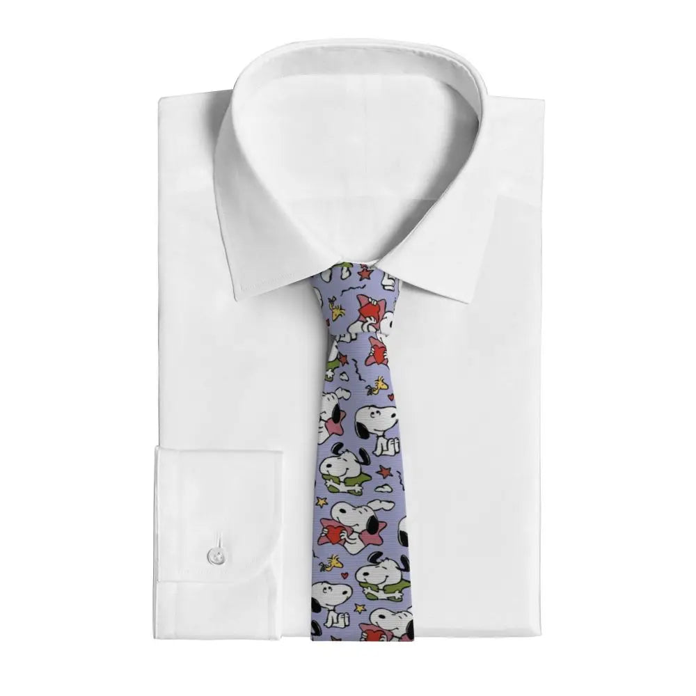 Snoopys & Woodstock Smile Giggle Laugh Neckties Silk 8 cm Neck Tie for Mens Shirt Accessories Cravat Wedding Accessories Office
