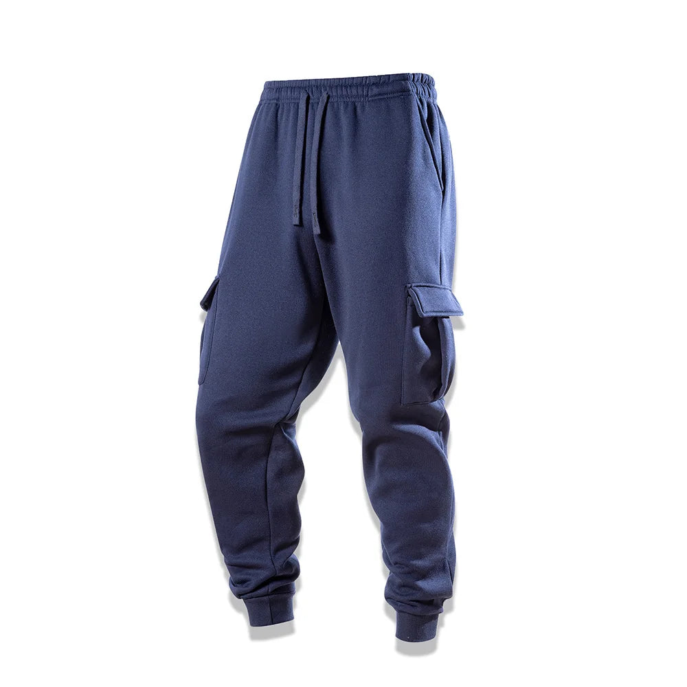 Spring/Autumn Men's Casual Cargo Pants Streetwear Outdoor Comfortable Elastic Waist Drawstring Joggers Hiking Sports Pants