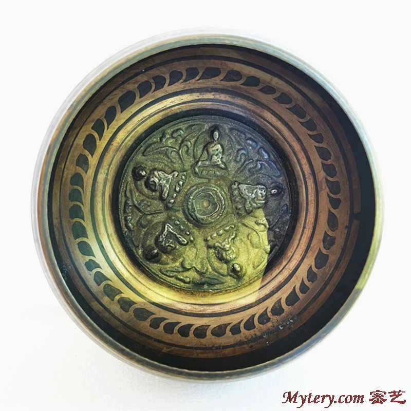 Yoga Healing Meditation Musical Instruments Tibetan Singing Bowl Five Buddhas Brass 10cm 14cm 17cm