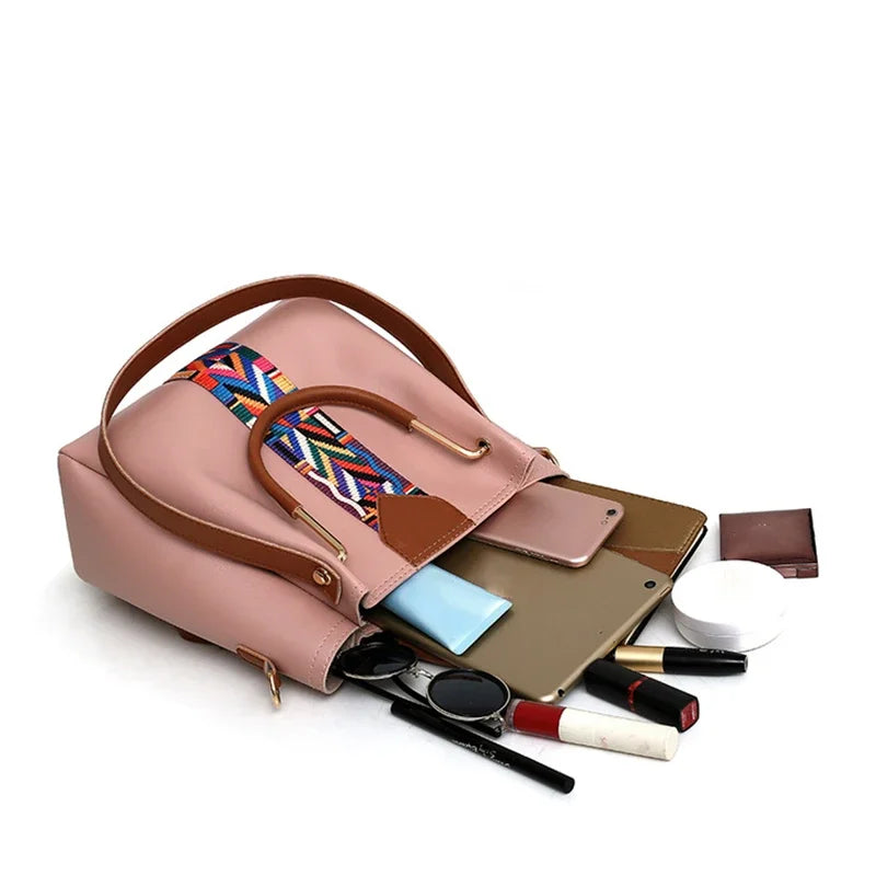 Women's Bag Luxury Handbag Large Capacity Tote 4 Pcs Ladies Bag Fashion Shoulder Bag Wallet Card Bag