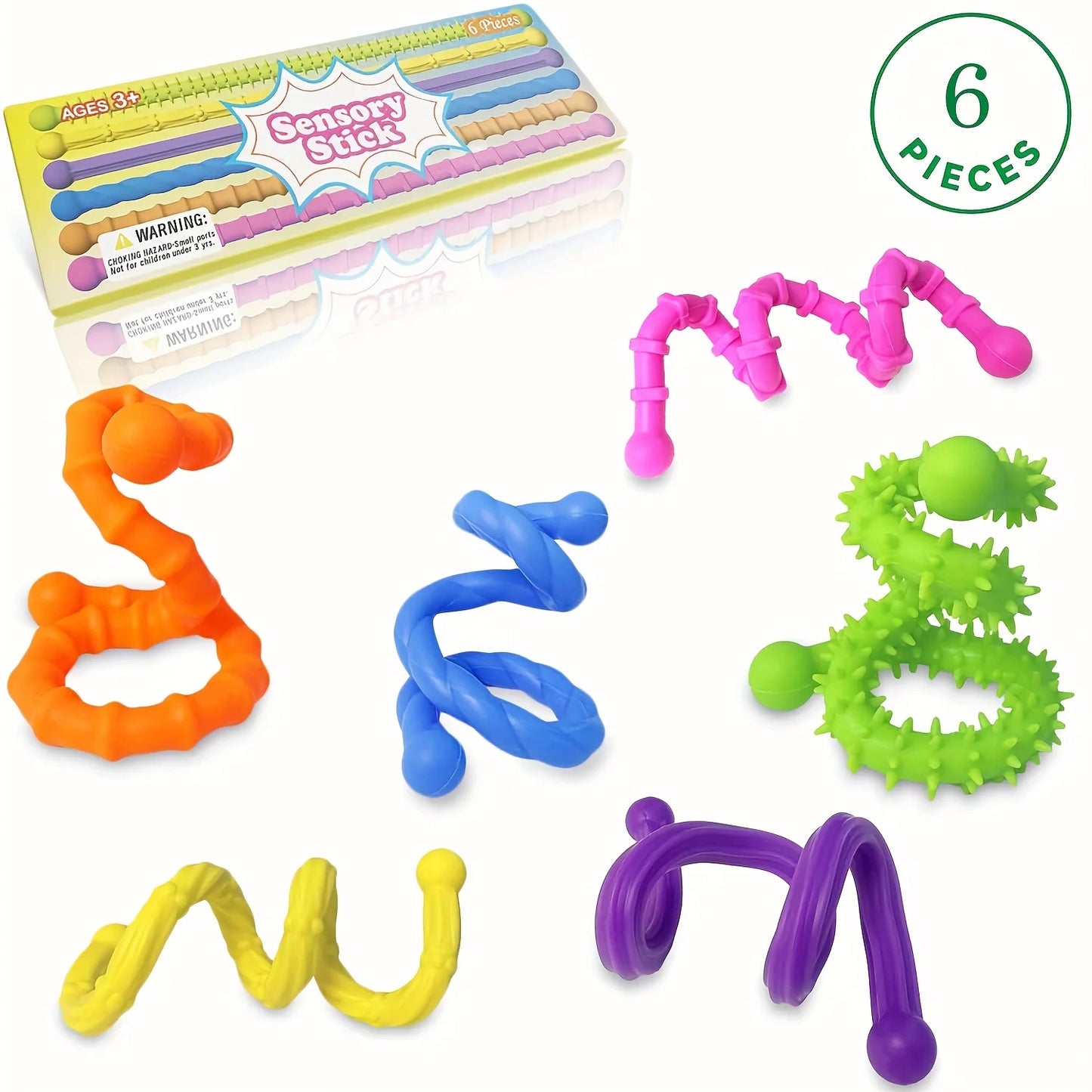 Fidget Toys Sensory Sticks Autism Textured Calming Sensory Toys Classroom Student Anxiety Relief Travel Activity Relaxation Toys