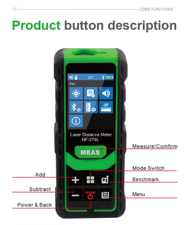 Noyafa NF-274L laser distance meter electronic roulette laser digital tape rangefinder trena metro laser range finder measuring