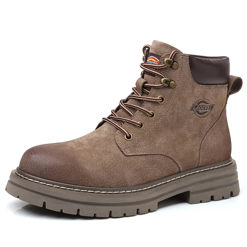 Genuine Leather Men Boots Outdoor Casual Shoes for Men Platform Boots Ankle Boots High Quality Men Shoes Male Moto Shoes